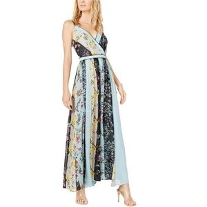 INC International Concepts Patchwork Floral Maxi Dress in Blue